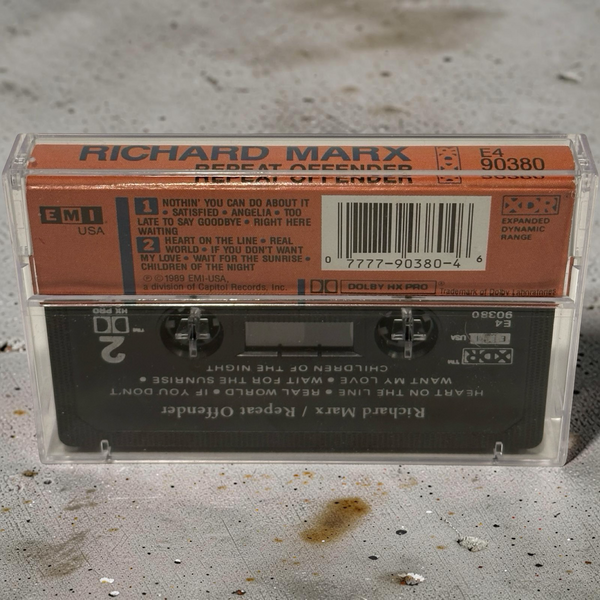 •RICHARD MARX ~ REPEAT OFFENDER• ~1989 OG CANADIAN PRESSING~ (CASSETTE TAPE)