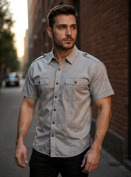 *Sean John* •Casual Button Up Collared Shirt•