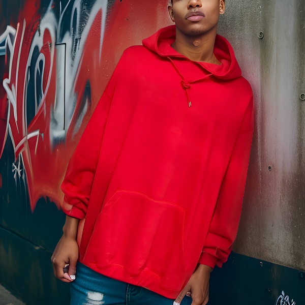 ^COTTON BEST^ (RED) PULLOVER HOODIES (HIGH GRADE COTTON BLENDS)