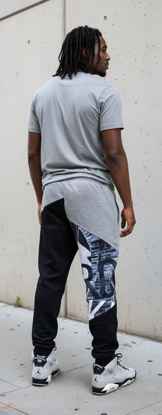 *BKLYN* (BLACK-GREY) •LUX JOGGER SWEATPANTS•