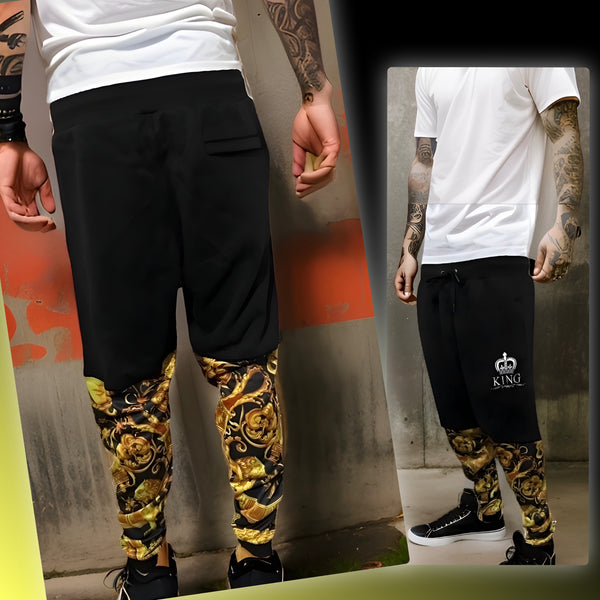 ^KING V3R$@C3^ LUXURY CUT & SEW SWEATPANTS FOR MEN (EMBROIDERED LOGO)