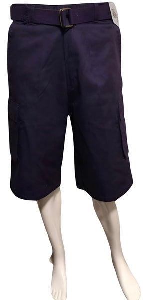 ^BROOKLYN XPRESS^ (PURPLE) BELTED CARGO SHORTS FOR MEN