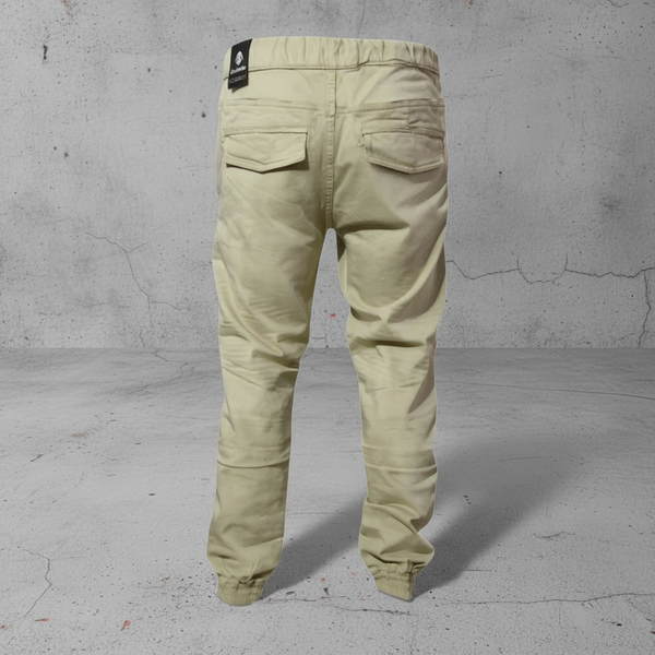 *AKADEMIKS* (QUICKSAND) RIBBED JOGGER STYLE PANTS (MEDIUM)