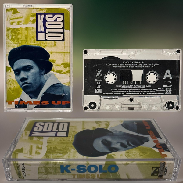 •K-SOLO ~ TIME’S UP• ~1992 OG PRESSING~ (CASSETTE TAPE) (SPINE SAW CUT)