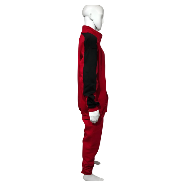 •23• (RED-BLACK) ZIP UP TRACKSUITS (CUT & SEW)
