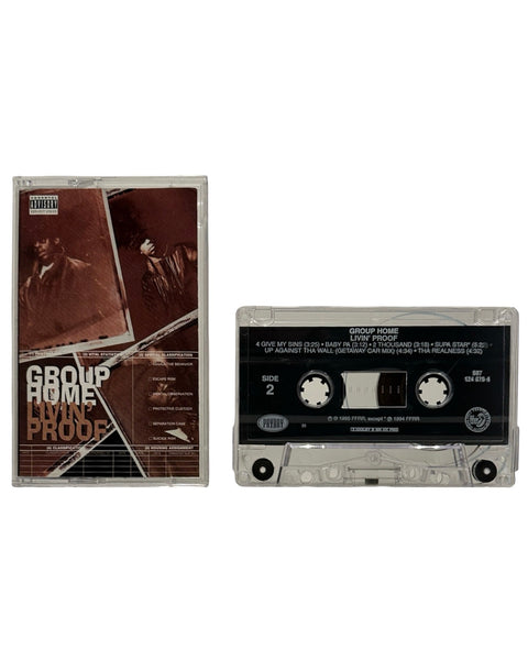 •GROUP HOME - LIVIN’ PROOF• ~1995 OG PRESSING~ (CASSETTE TAPE) (TAPE POPPED & NEEDS REPAIR)