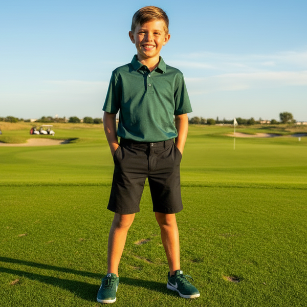 *PRE-LOVED* •NIKE• ~Boys Medium Golf Shorts~ (8-10Y) (Black) (DRI-FIT)