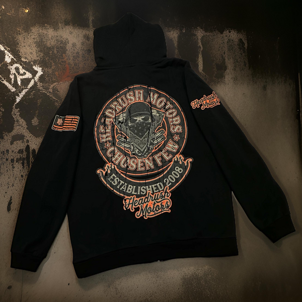 ^HEADRUSH^ (Black) ~Headrush Motors Chosen Few~ Zip Up Hoodies