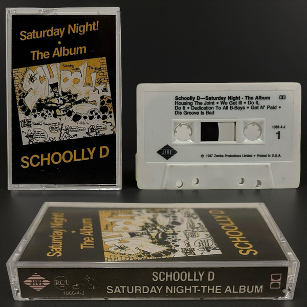•SHCHOOLLY D - SATURDAY NIGHT - THE ALBUM• ~1987 OG PRESSING~ (CASSETTE TAPE)