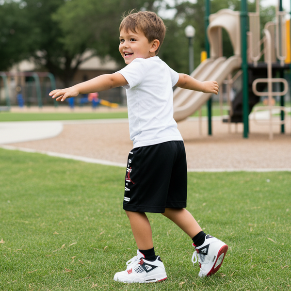 *AIR JORDAN* (BLACK) ACTIVEWEAR SHORTS FOR BOYS (5-6Y)
