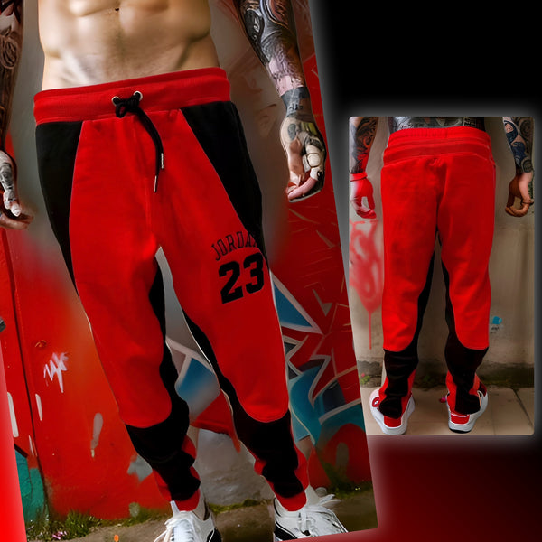 ^JORDAN 23^ (RED-BLACK) CUT & SEW / EMBROIDERED LUXURY CUSTOM SWEATSUITS