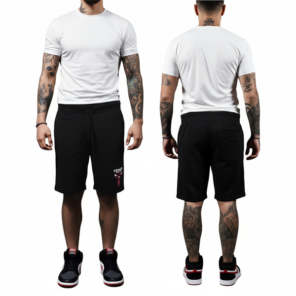 *CROOKS & CASTLES* (BLACK) ~CHICAGO~ MEN'S KNIT SUMMER SHORTS FOR MEN