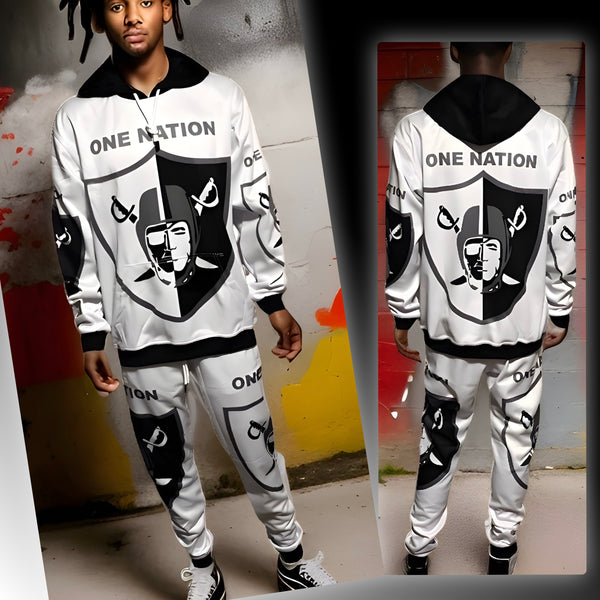 ^RAIDERS^ ~ONE NATION~ JOGGER SWEATSUITS (FLEECY SOFT LINED)