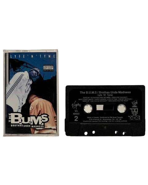 •THE B.U.M.S. - LYFE ‘N’ TYME• ~1995 OG PRESSINGS~ (HTF CANADIAN BLACK SHELL CASSETTE TAPE)
