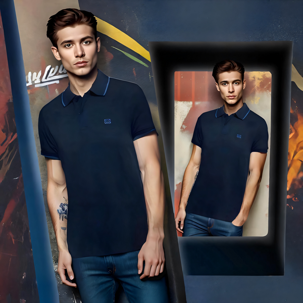 ^ECKO UNLIMITED^ (BLUE) MEN'S GOLF COLLAR SHIRTS