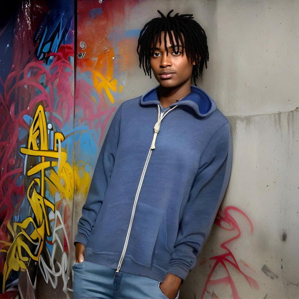 ^ZIP UP HOODIES^ (BLUE)(LIGHTWEIGHT)