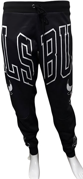 ^BULLS^ (BLACK) *CUT & SEW* LUXURY JOGGER SWEATPANTS