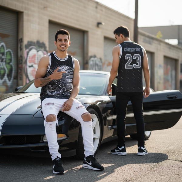 *CHIEFIN’ 23* BASKETBALL JERSEYS (BLACK-GREY)