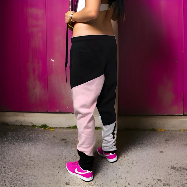 ^CHAMPION CHIEF^ LUXURY (PINK-MULTI) JOGGER SWEATPANTS (UNISEX) (CUT & SEW)