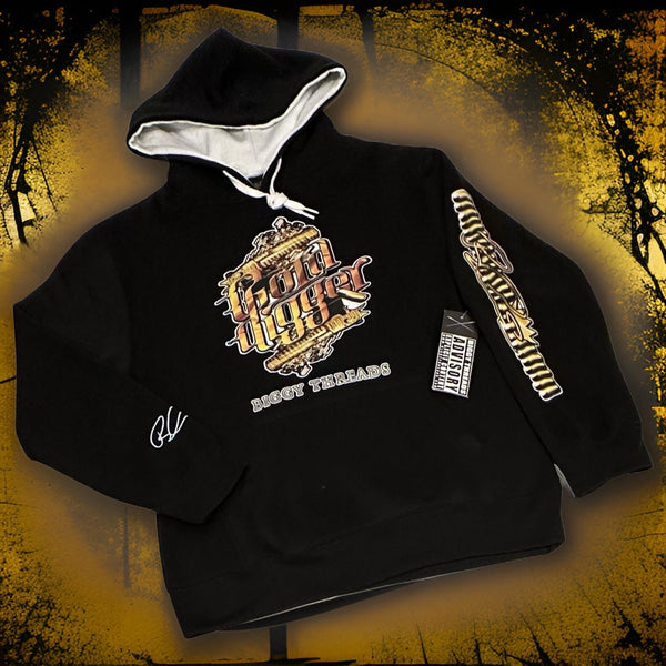 *BIGGY THREADS* (BLACK) ~GOLD DIGGER~ PULLOVER HOODIE (WOMEN’S)