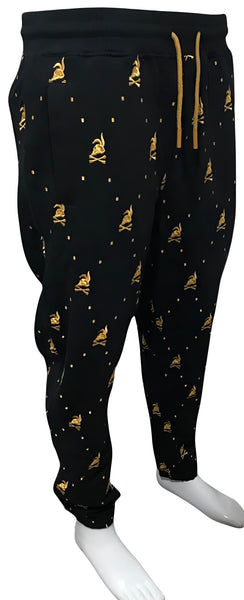 ^CROOKS & CASTLES^ (BLACK) ~SKULL BUNNY~ JOGGER SWEATPANTS