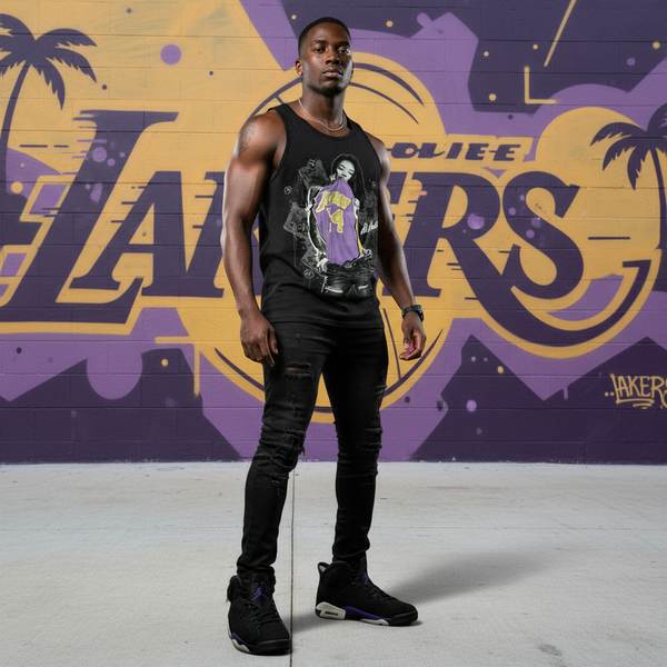 *SC* (BLACK) ~ALL HUSTLE~ HEAVY COTTON JUMBO PRINT TANK TOPS