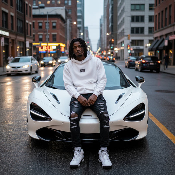 *CROOKS & CASTLES* (WHITE) ~KNIT DOLEMAN~ MEN'S PULLOVER HOODIES FOR MEN