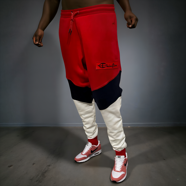 ^CHAMPION CHIEFIN’^ (RED-NAVY-WHITE) JOGGER SWEATPANTS (UNISEX)