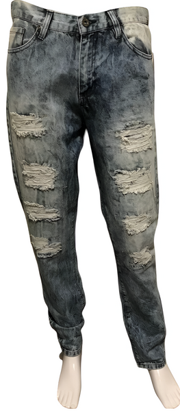 ^SOUTHPOLE^ (LIGHT SAND BLUE) RIPPED DENIM JEANS FOR MEN (36''x32'')