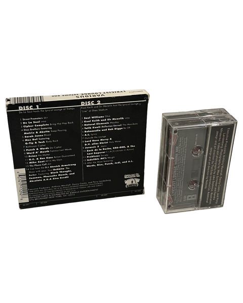 •LYRICIST LOUNGE - VOLUME ONE• ~1997 OG PRESSINGS~ (DOUBLE CD & DOUBLE CASSETTE TAPE)