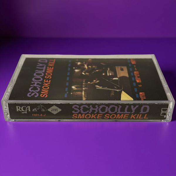 •SCHOOLLY D - SMOKE SOME KILL• ~1988 OG PRESSING~ (CASSETTE TAPE)