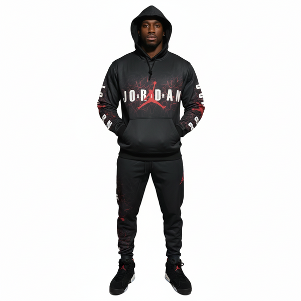 •AIR JORDAN• FULL SWEATSUITS (HOODED) (FLEECY SOFT LINED)