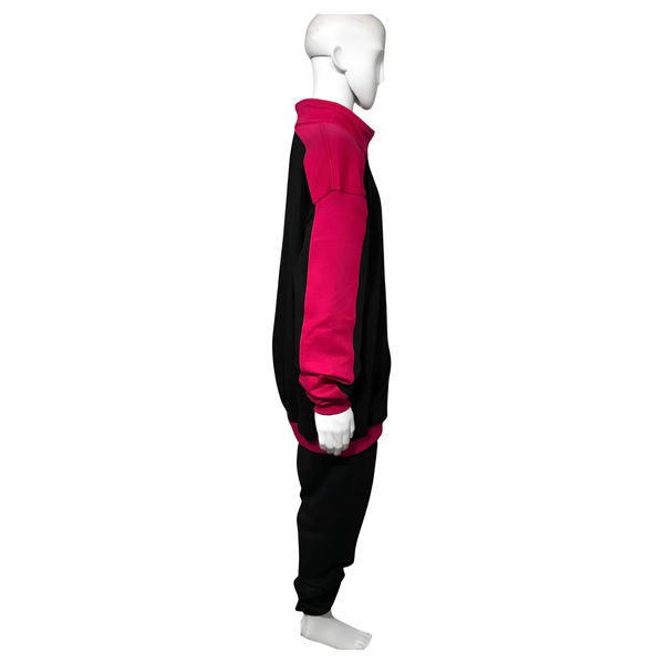 •23• (BLACK-HOT PINK) (REMIX) JOGGER TRACK SUITS (CUT & SEW) (UNISEX)