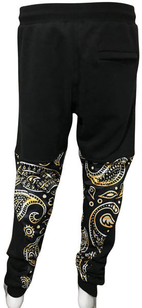 ^23 YELLOW GOLD^ BANDANA JOGGER SWEATPANTS (CUT & SEW)