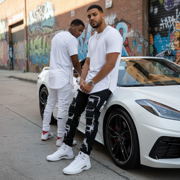 *COTTON BEST* FANCY SIDE ZIP SCOOP TAIL TEE