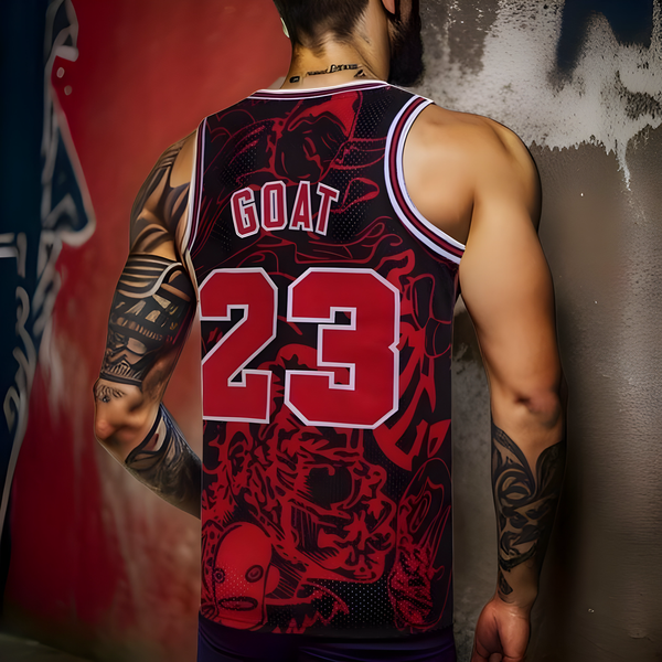 ^CHICAGO ILLINOIS GOAT 23^ Basketball Jerseys (Stitched Logos & Numbers)