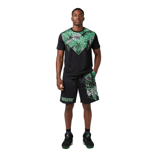 *CHIEFIN’ 23* (BLACK-GREEN) MESH BASKETBALL SHORTS