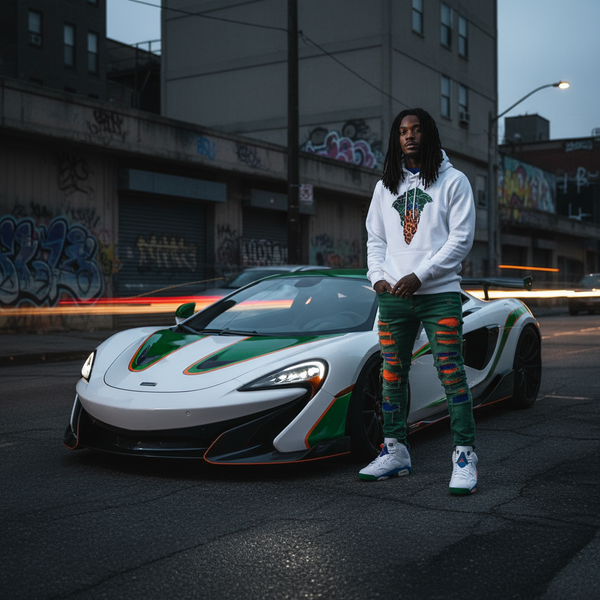 *CROOKS & CASTLES* (WHITE) ~JUNGLE~ PULLOVER HOODIES FOR MEN