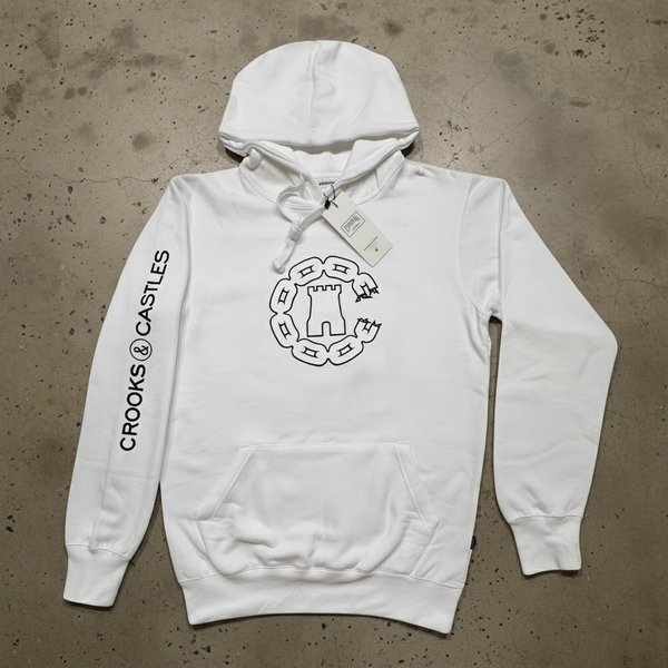 *CROOKS & CASTLES* (WHITE) ~C-CHAIN~ PULLOVER HOODIES FOR WOMEN