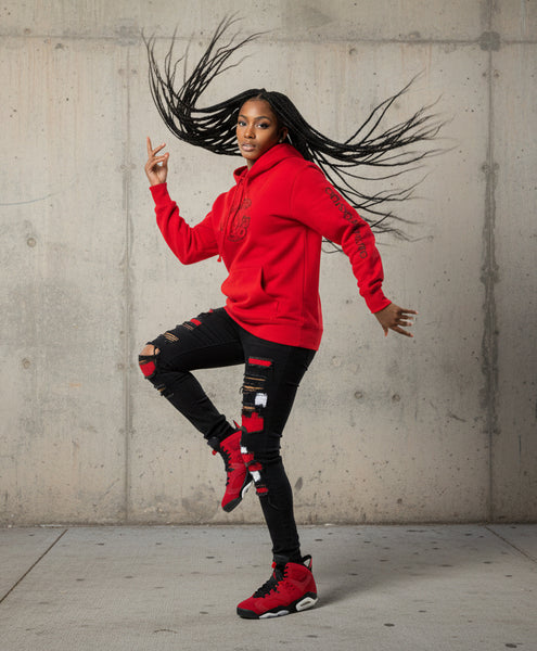 *CROOKS & CASTLES* (RED) ~C-CHAIN~ PULLOVER HOODIES FOR WOMEN