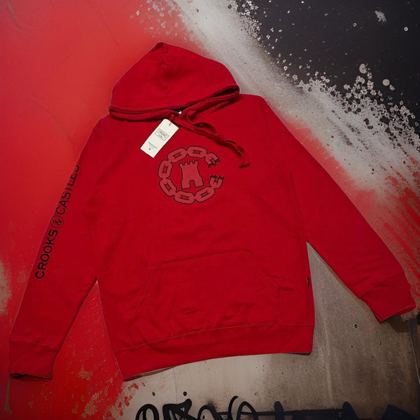 *CROOKS & CASTLES* (RED) ~C-CHAIN~ PULLOVER HOODIES FOR WOMEN