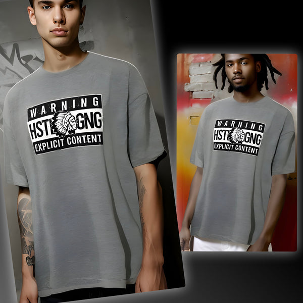 ^HUSTLE GANG^ (HEATHER GREY) ~Explicit Content~ short sleeve tee