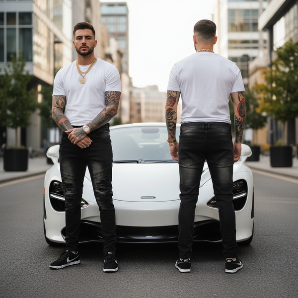 *ONE CULTURE* ~MOTO STYLE~ •RIPPED DENIM JEANS•