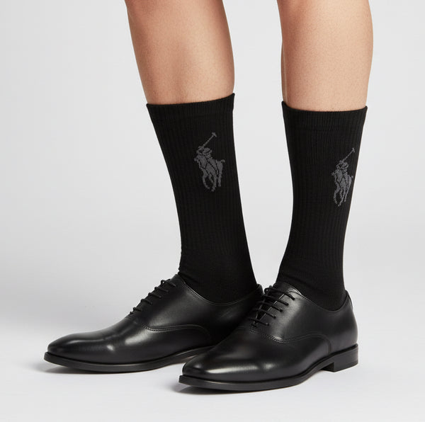 *POLO BY RALPH LAUREN* (BLACK) SOCKS (ADULT) (15” LONG)