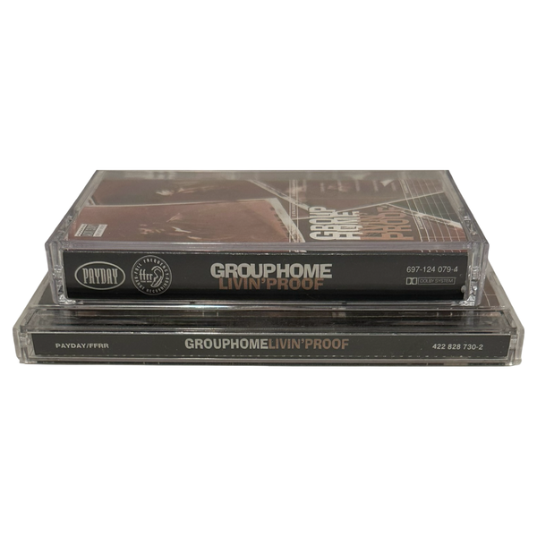 •GROUP HOME - LIVIN’ PROOF• ~1995 OG PRESSINGS~ (CD & CASSETTE TAPE) (TAPE POPPED)