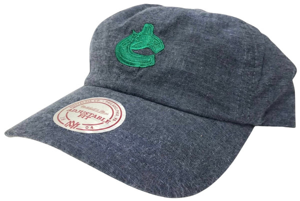 *Vancouver Canucks* soft shell curved beak strapback hats by Mitchell & Ness