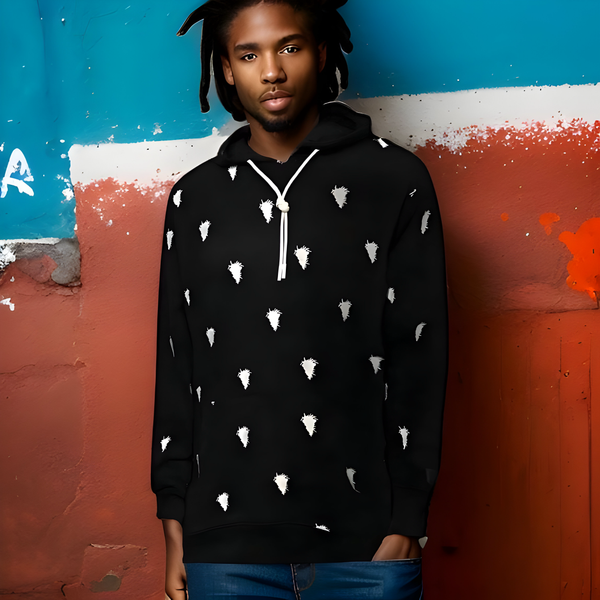 ^CROOKS & CASTLES^ (BLACK) *SILHOUETTE* EMBROIDERED PULLOVER HOODIES FOR MEN