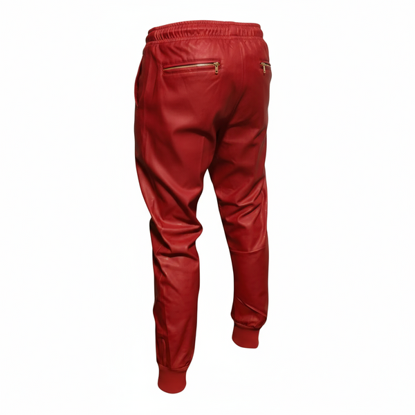 *WELL ESTABLISHED* (RED PLEATHER) •JOGGER PANTS•