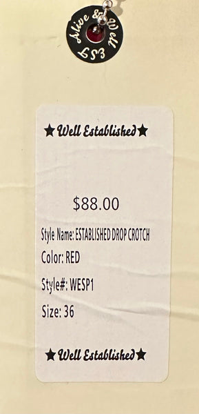 ^WELL ESTABLISHED^ (RED PLEATHER) JOGGER PANTS