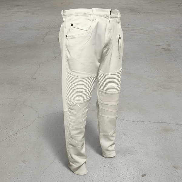 *AKADEMIKS* (WHITE) ~SLIM STRETCH~ RIBBED DENIM (34” X 32”)